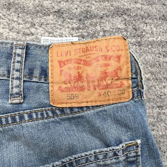Levis 559 Mens Jeans Straight Leg Regular Fit Denim Lightweight 40x30 - Picture 4 of 10